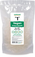 Nutricost Empty Capsules Size 1 Vegan – 500 Clear Plant-Based Capsules, Kosher & Halal Certified