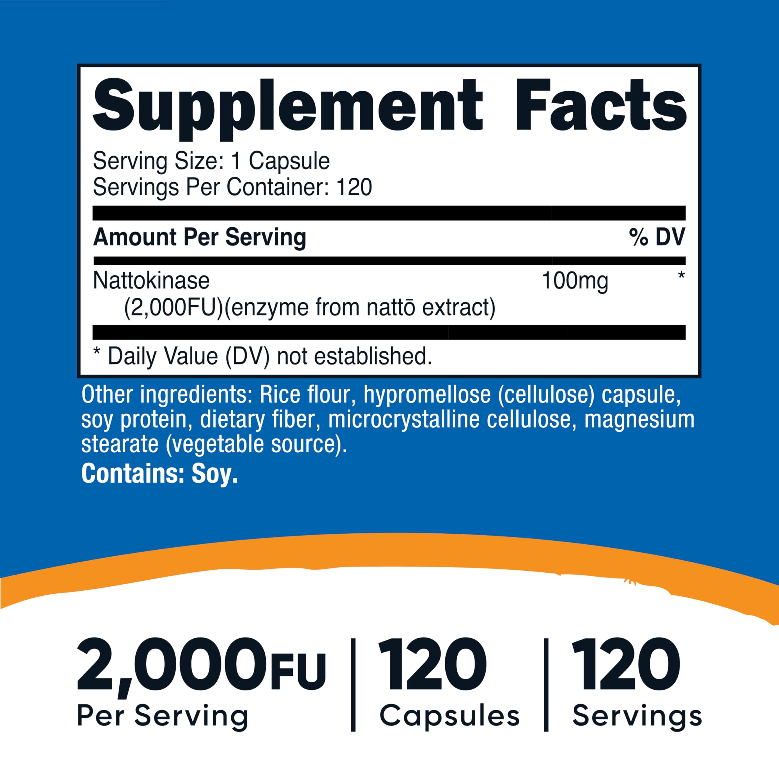 Nutricost Nattokinase 2,000 FU, 120 Capsules – Gluten Free, Non-GMO, Vegetarian Friendly