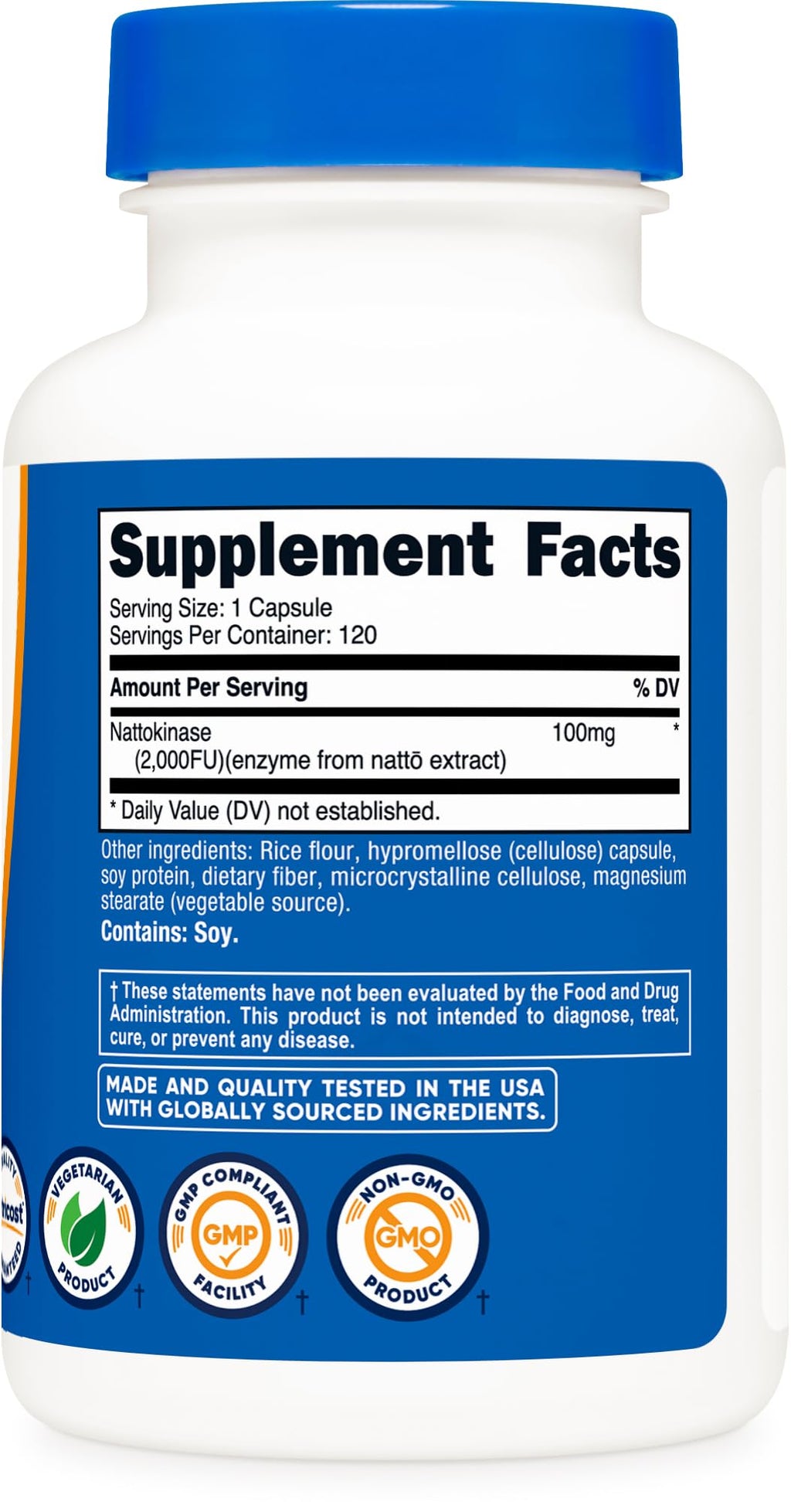 Nutricost Nattokinase 2,000 FU, 120 Capsules – Gluten Free, Non-GMO, Vegetarian Friendly