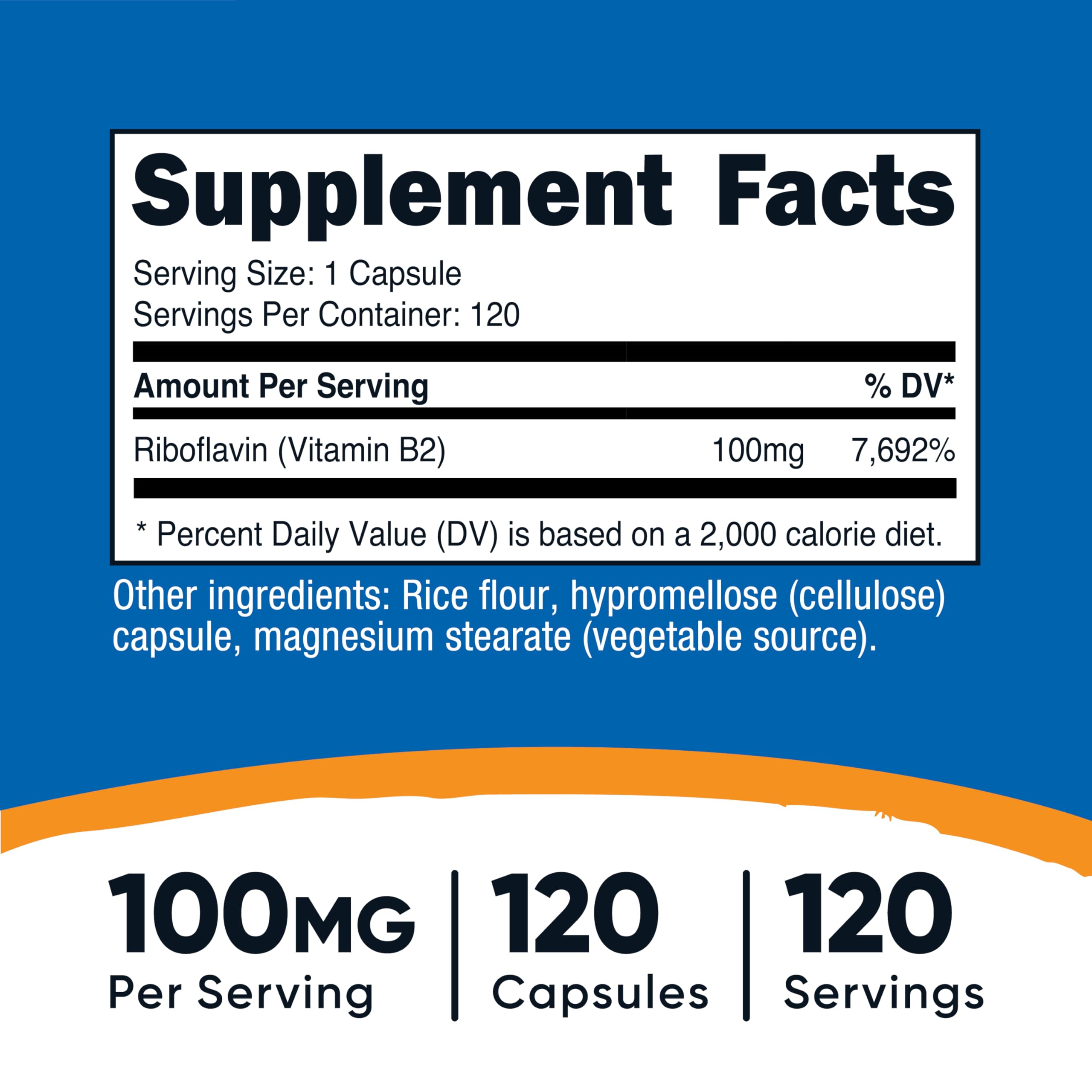 Nutricost Vitamin B2 (Riboflavin) 100mg | 120 Capsules - Gluten Free & Non-GMO (Pack of 2)