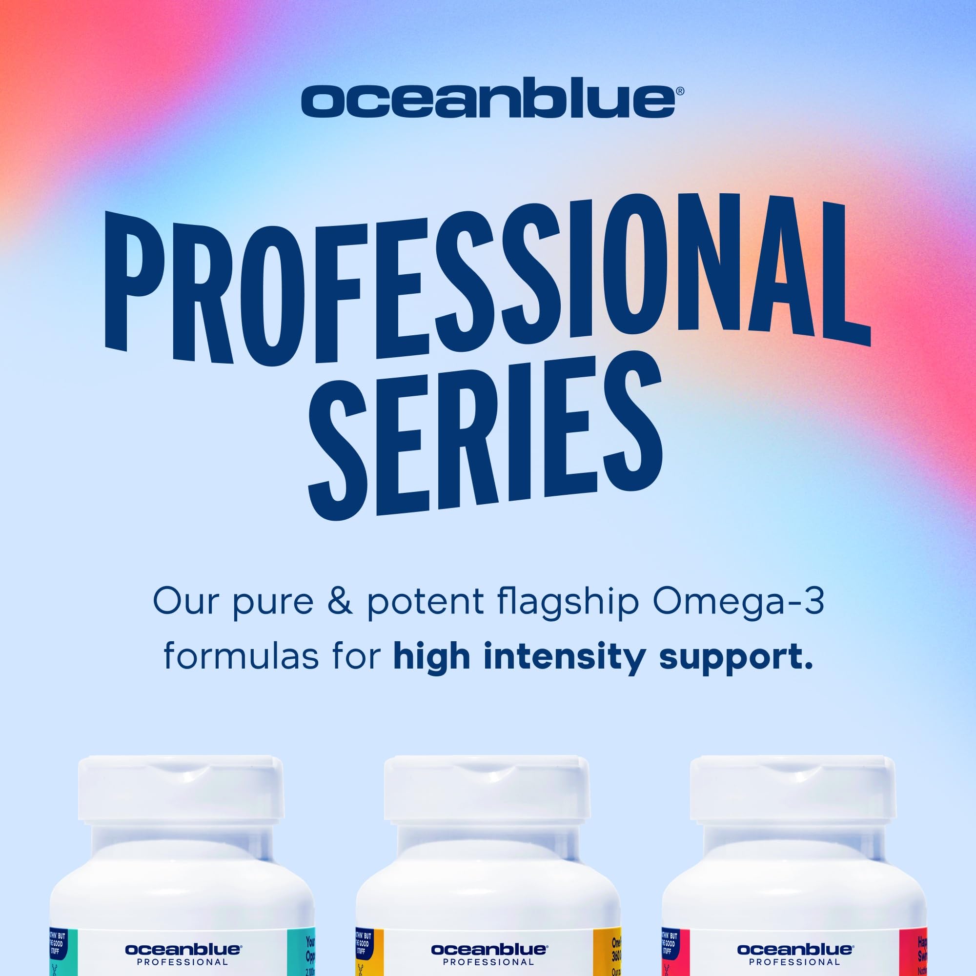 Oceanblue Professional Omega-3 2100mg Fish Oil – Triple Strength EPA, DHA & DPA | Burpless, Wild-Caught, Orange Flavor | 120 Count