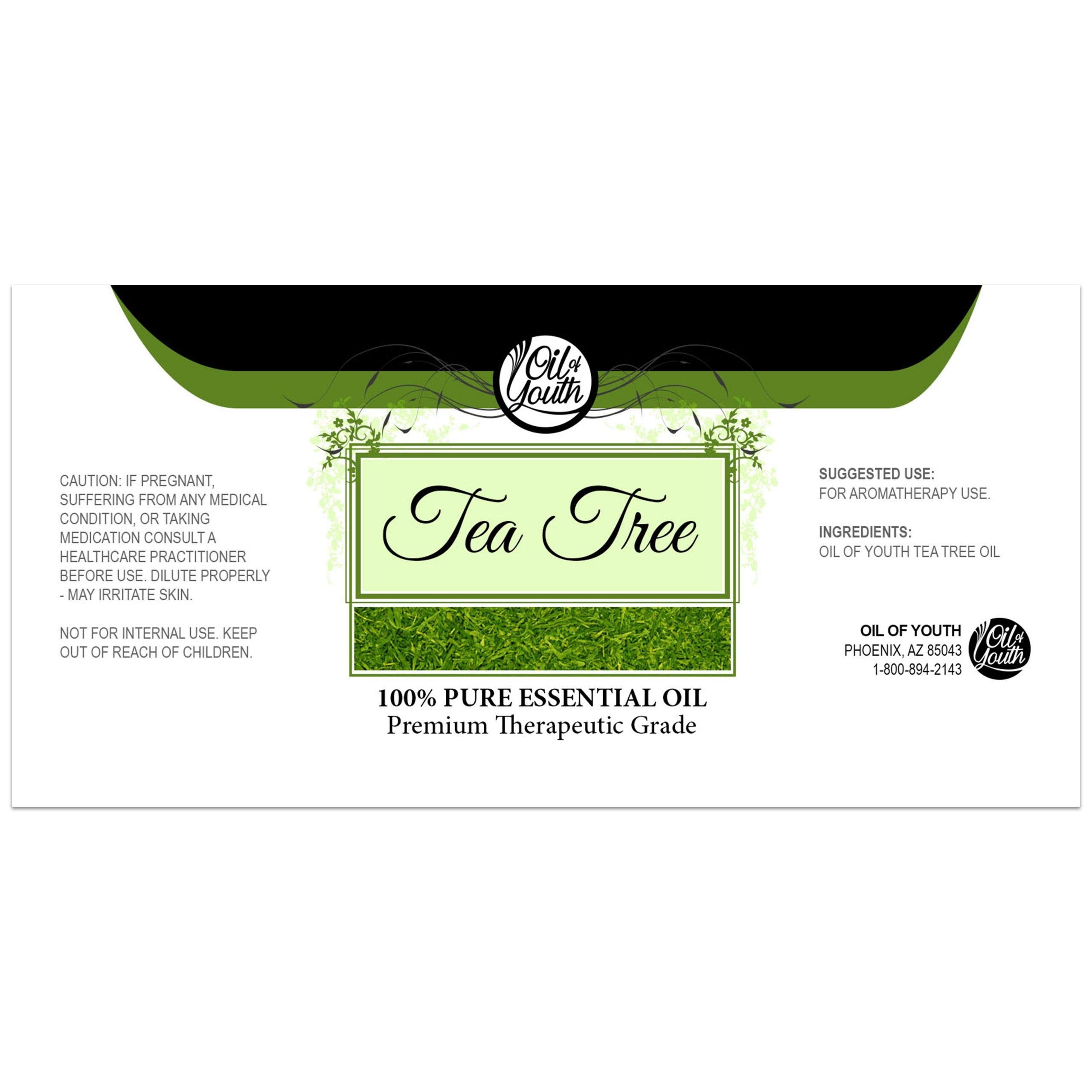 Oil of Youth Tea Tree Essential Oil – 4 oz Therapeutic Grade with Dropper