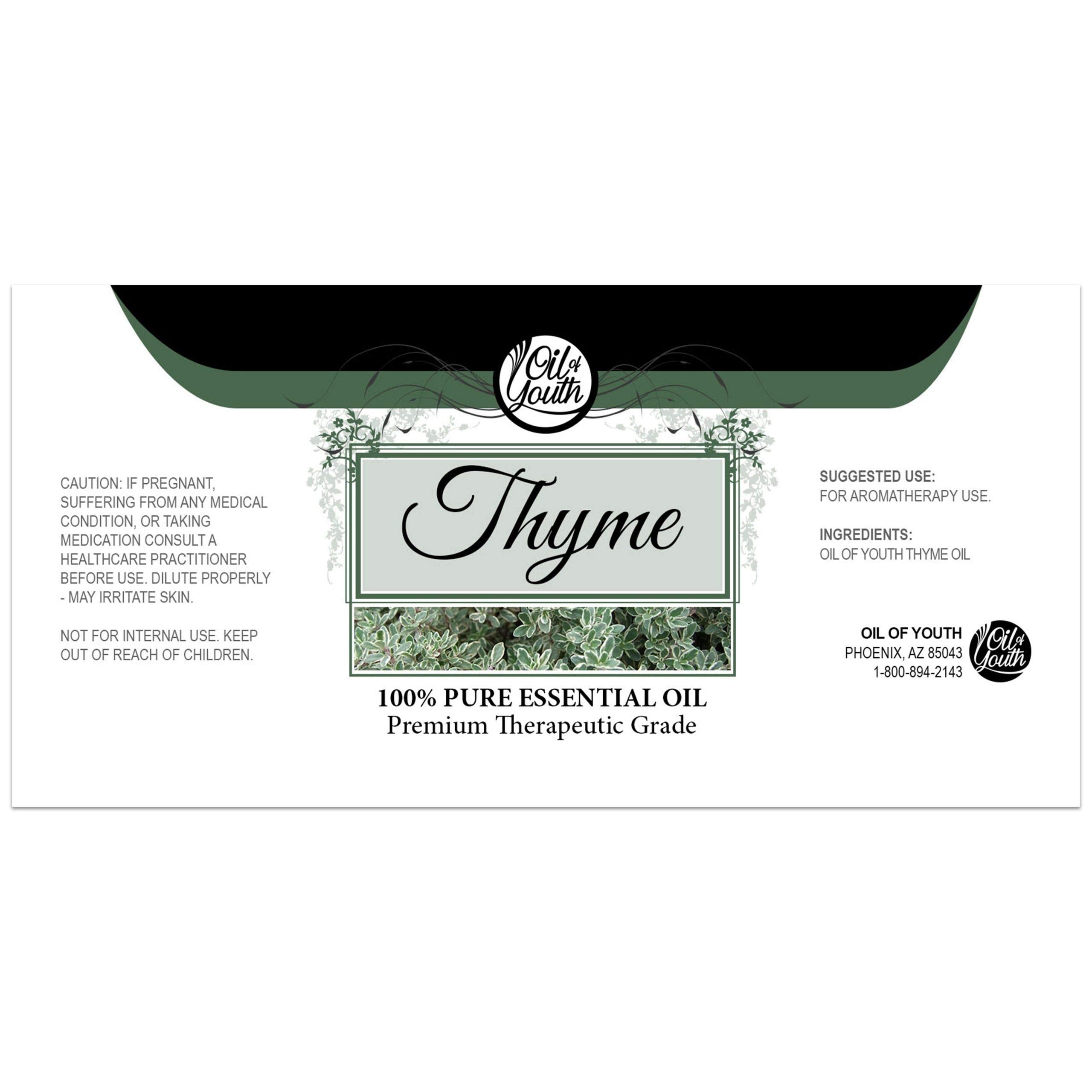 Oil of Youth Thyme Essential Oil – 16oz Bulk for Skin Therapy & Aromatherapy