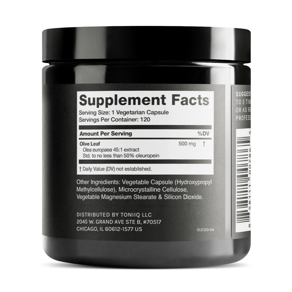 Olive Leaf Extract 45:1 Ultra High Potency - 50% Oleuropein - 500mg per Capsule | 120 Capsules | Third-Party Lab Tested