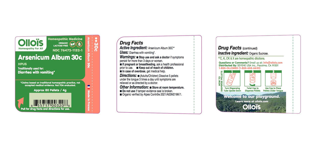 OLLOIS Arsenicum Album 30C Organic Lactose-Free Homeopathic Medicine – 80 Pellets