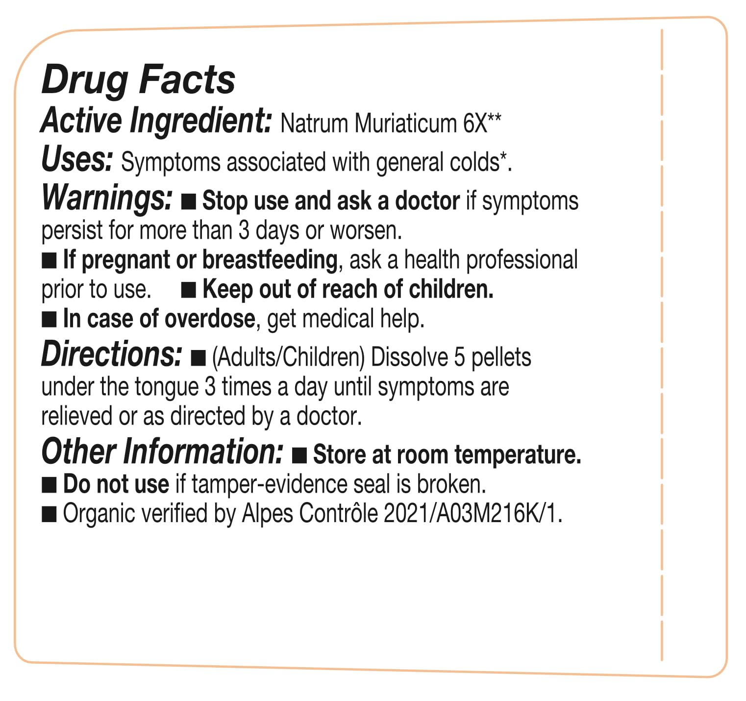 OLLOIS Natrum Muriaticum 6X – Cell Salt #9, Lactose-Free, Organic & Vegan, Kosher Certified | Approx. 80 Pellets (Pack of 1)