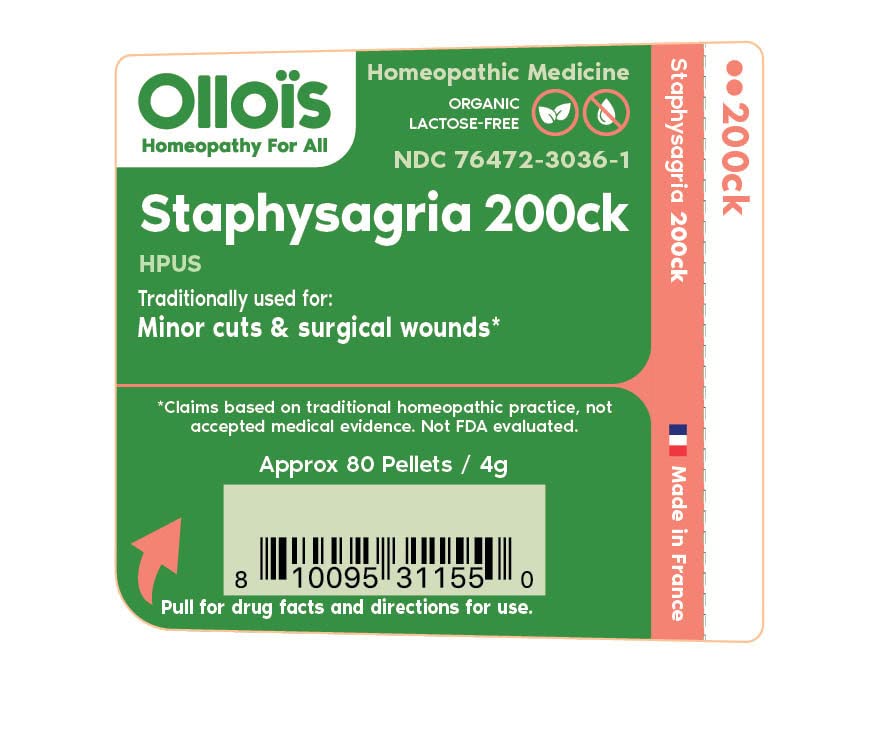 OLLOIS Staphysagria 200ck Organic & Lactose-Free Homeopathic Medicine, 80 Pellets (Pack of 1)