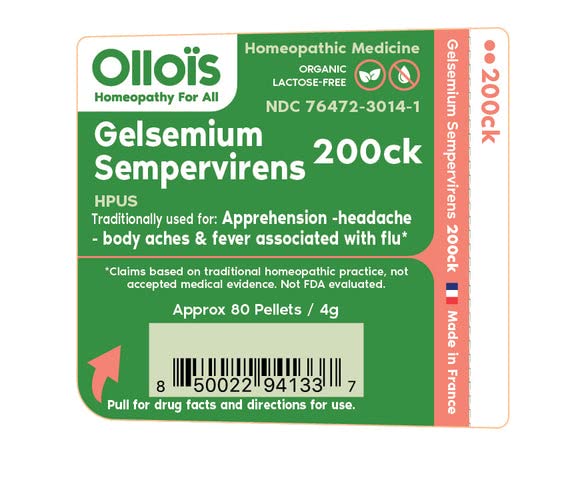 OLLOIS Gelsemium Sempervirens 200ck – Organic, Lactose-Free & Kosher Homeopathic Medicine (80 Pellets x3)