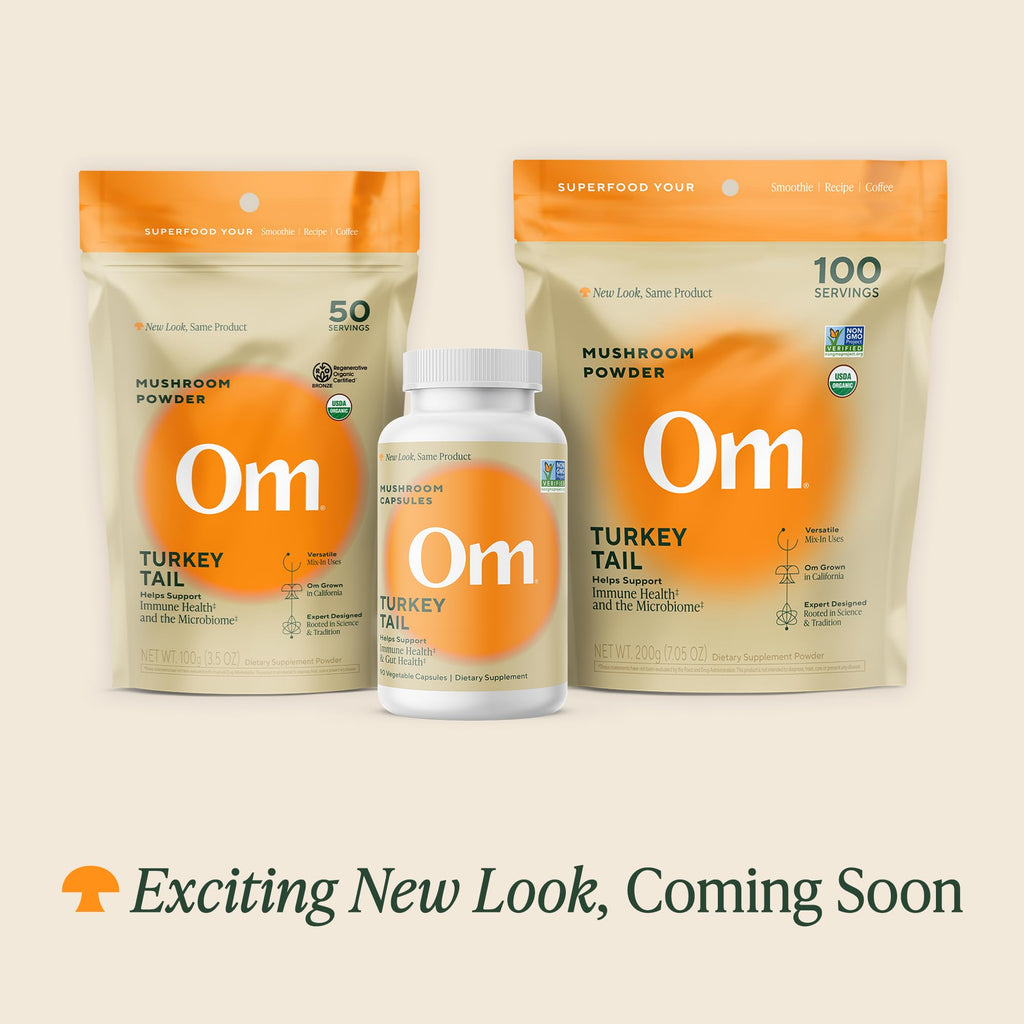 Om Mushroom Superfood Turkey Tail Organic Powder - 3.5 oz, 50 Servings | Immune Support