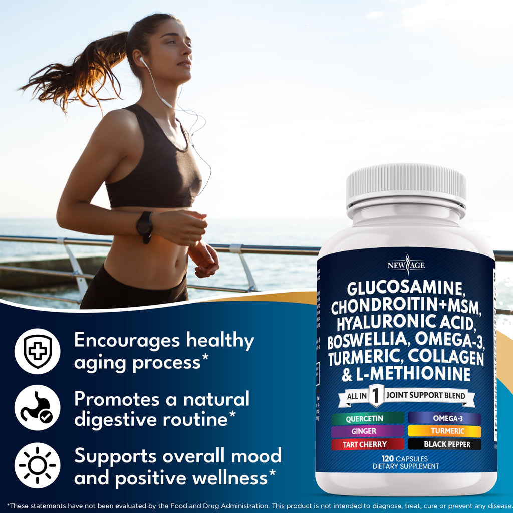 Glucosamine Chondroitin MSM Turmeric + Omega-3 | Joint Health 120