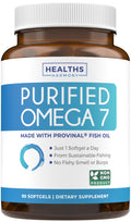 Omega 7 Supplement for Women and Men - High Potency Palmitoleic Acid, Purified Provinal, 3-Month Supply