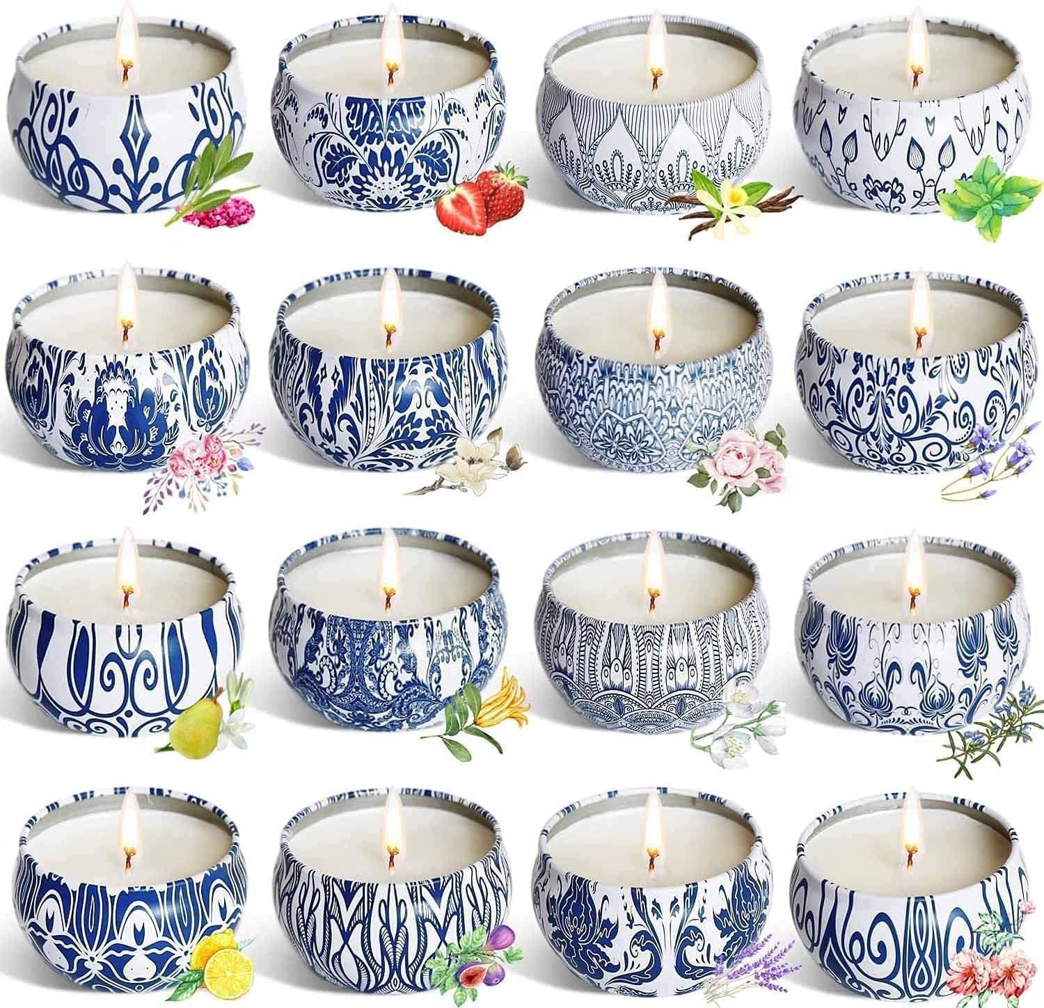 Onebird 16-Scented Candle Gift Set | Pure Soy Wax Aromatherapy