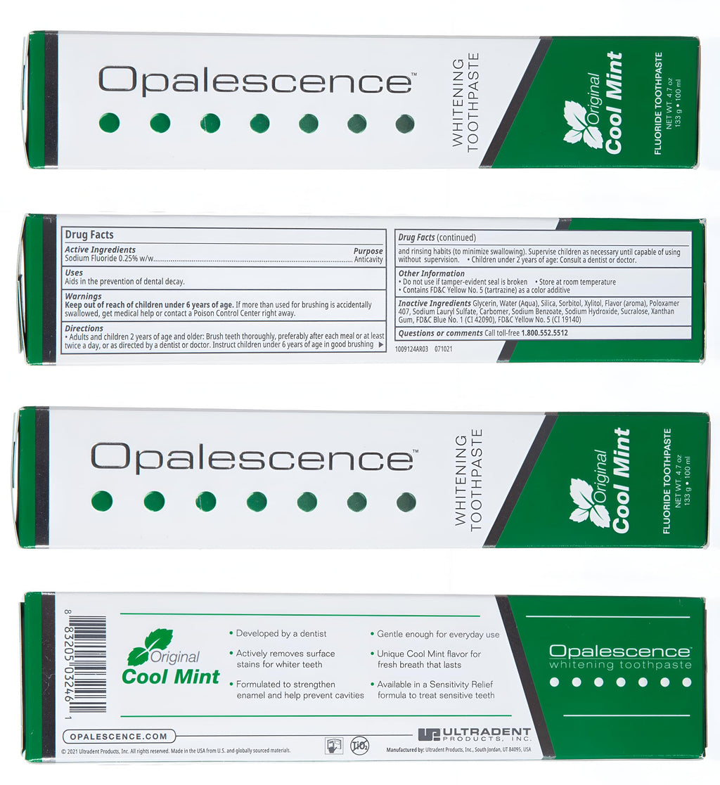 Opalescence Whitening Toothpaste Pack of 6 - Cool Mint, 4.7 oz