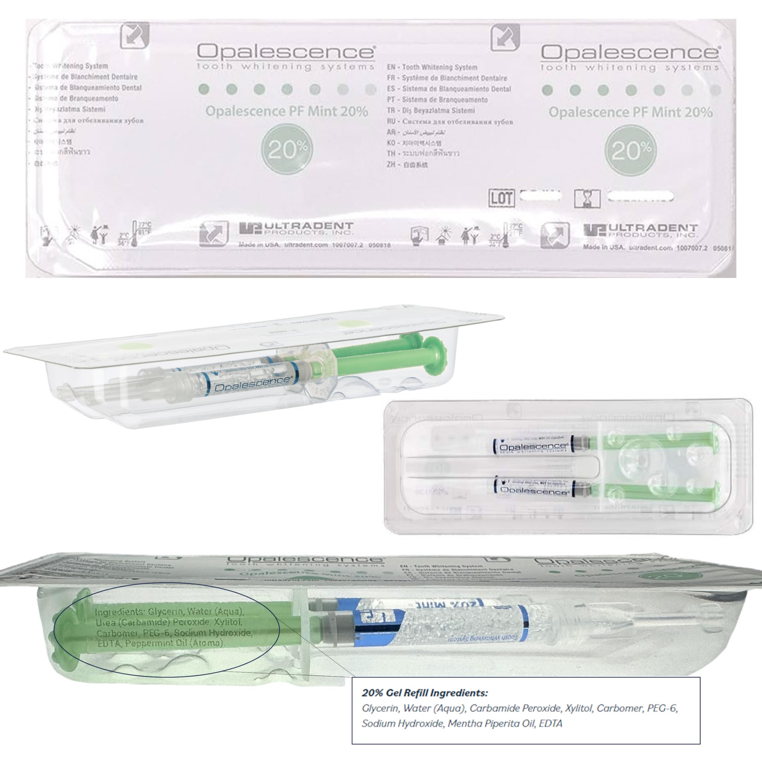 Opalescence 20% Teeth Whitening Gel Refill Kit (12 Syringes) Mint – Ultradent