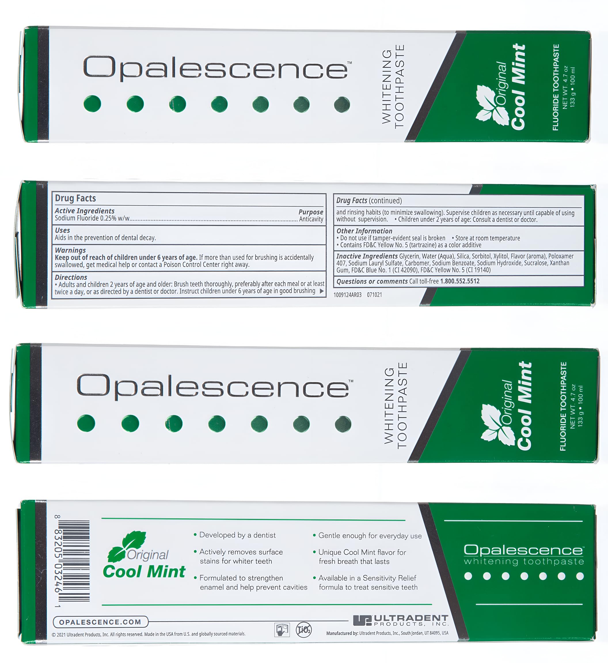 Opalescence Whitening Toothpaste - Pack of 12 (4.7 oz) Cool Mint