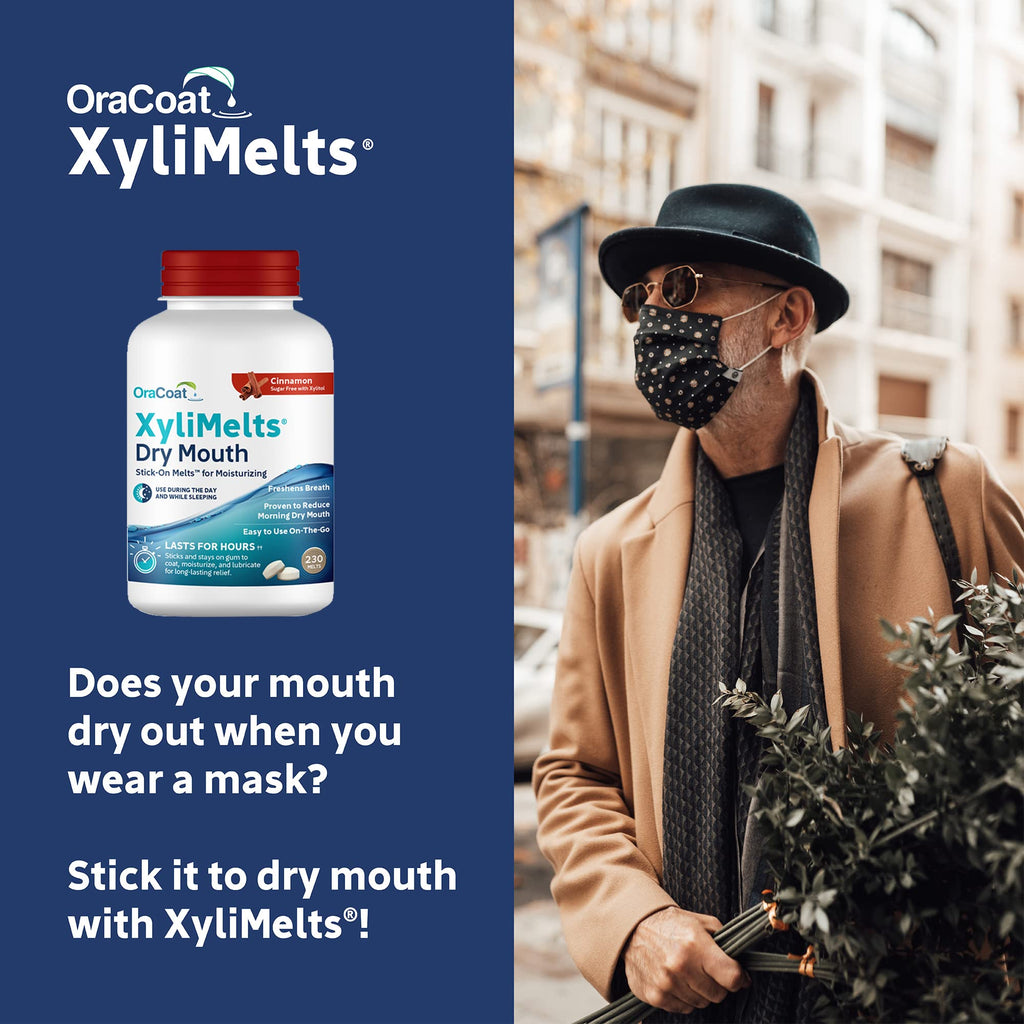 OraCoat XyliMelts Dry Mouth Discs – Cinnamon, 230 Count | 8-Hour Relief