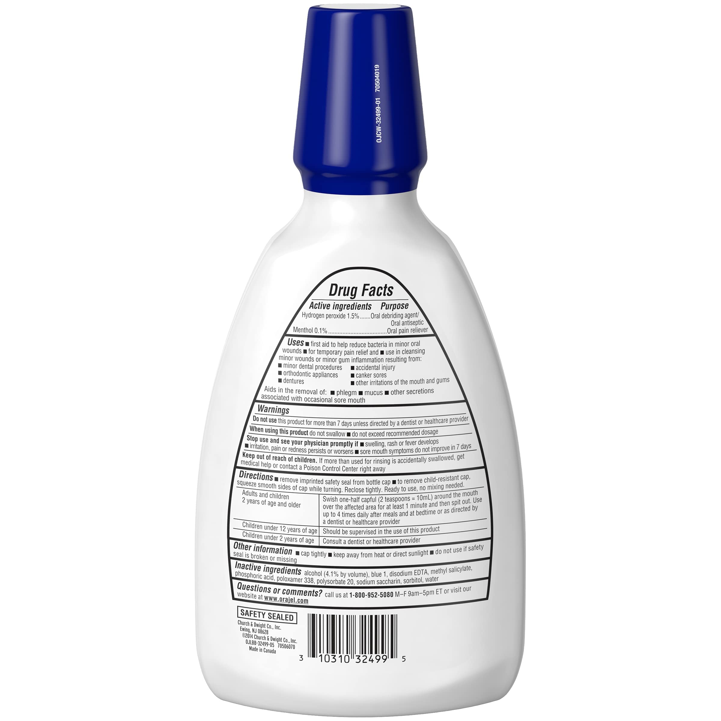 Orajel Nonseptic Mouth Sore Rinse 16oz Mint - 3-Pack | Pain Relief & Healing