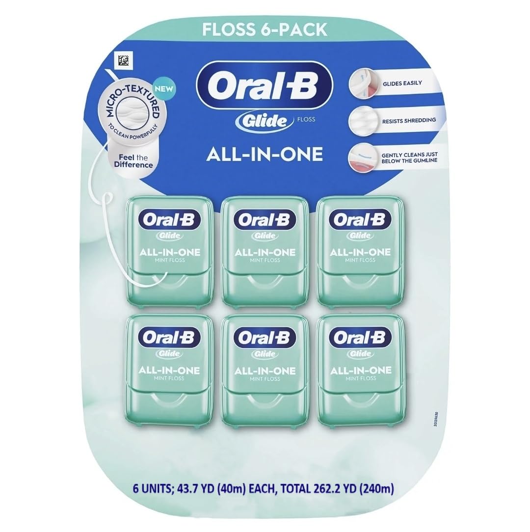Oral-B Glide All-In-One Dental Floss – Mint, 6 Count