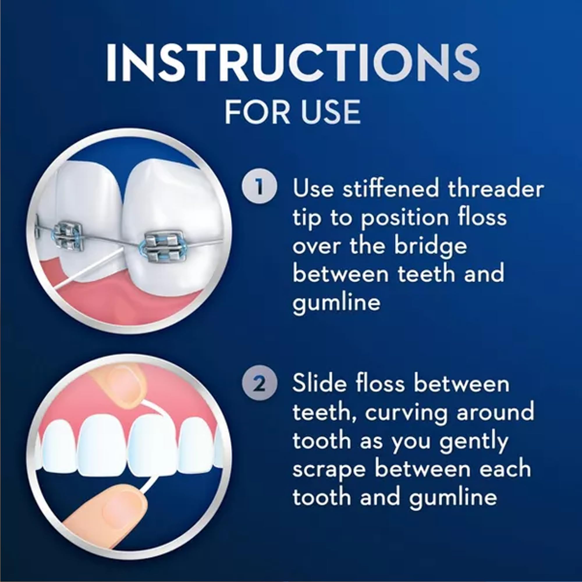 Oral-B Threader Floss – 30 Count with Built-In Threader for Braces, Bridges & Implants | Pack of 3