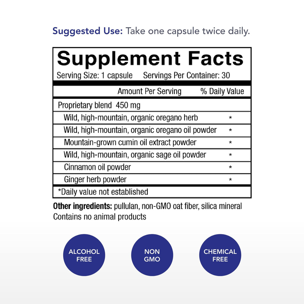 Physician's Strength Oregacillin - 30 Capsules | Multi-Spice Extract for Respiratory Health