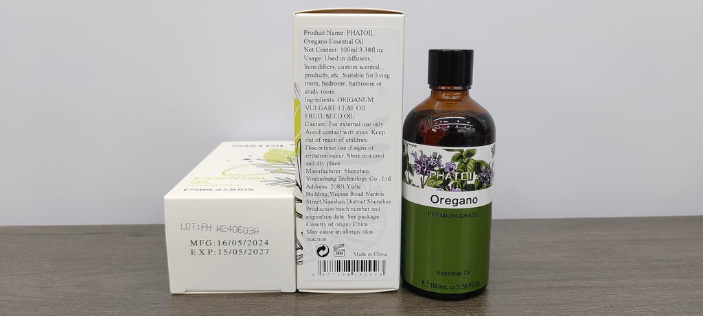 Oregano Essential Oil 100ml | PHATOIL Pure Aromatherapy Oil for Diffusers, Humidifiers, Candles & Soap
