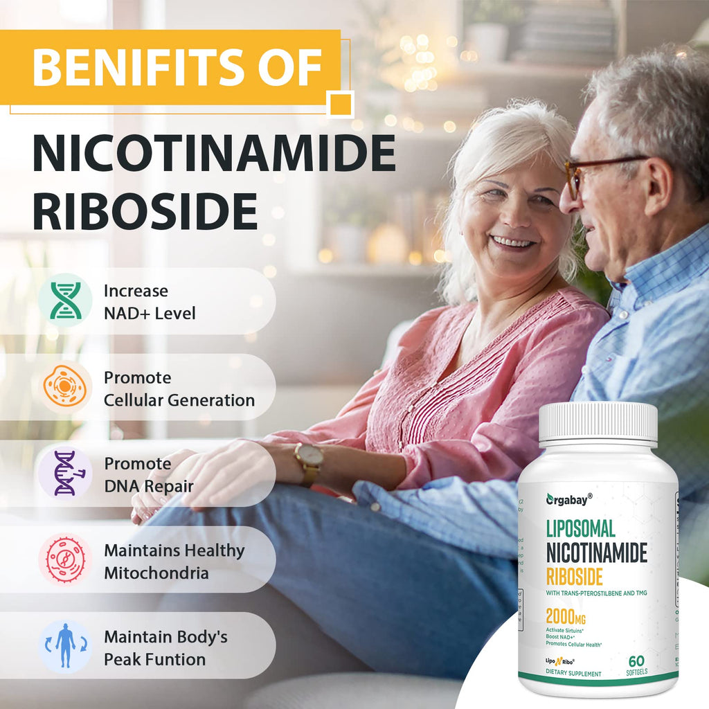 Orgabay Liposomal Nicotinamide Riboside 2000 MG with TMG & Pterostilbene | NAD+ Support, 240 Count