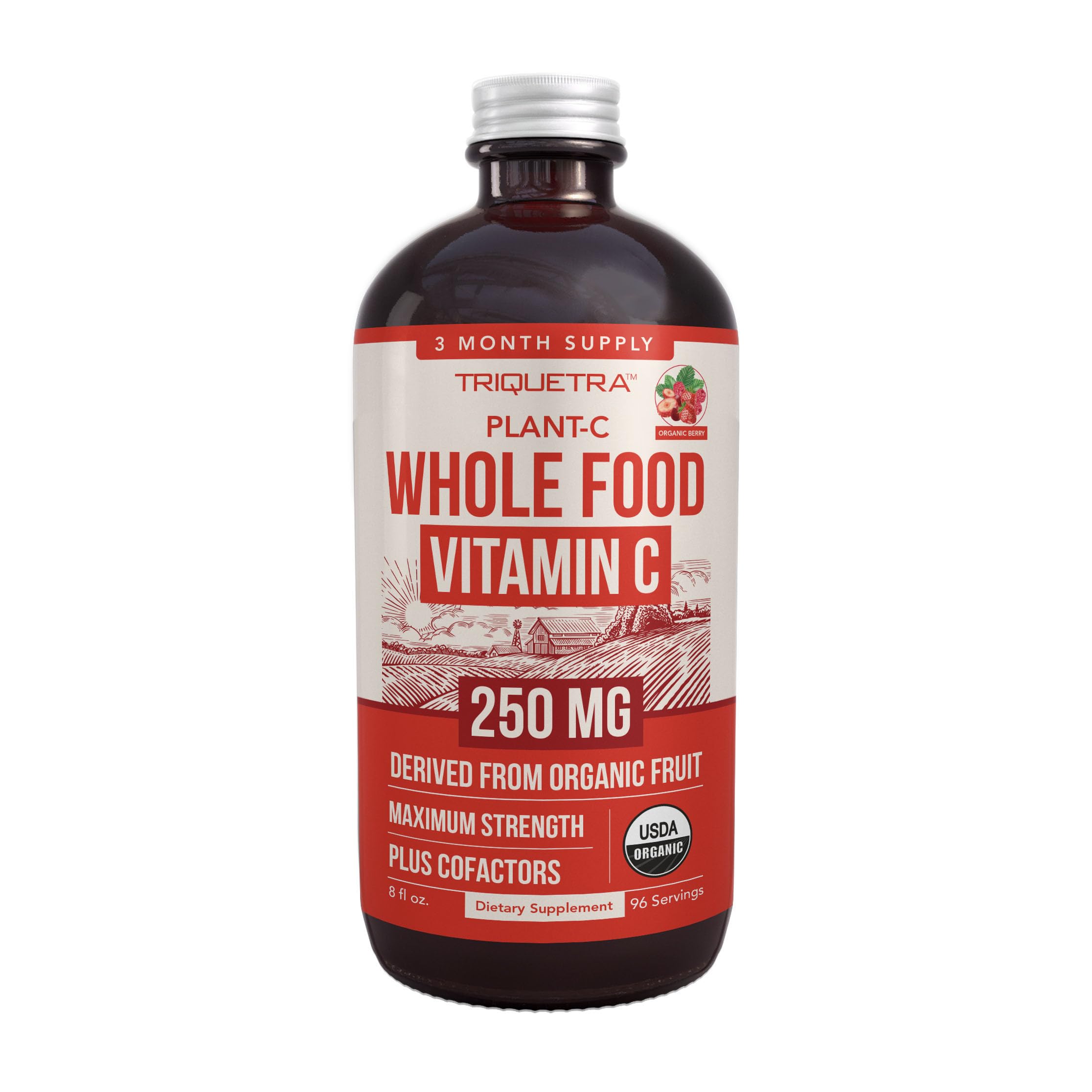 Organic Vitamin C Liquid 250 mg – Whole Food Vitamin C with Citrus Bioflavonoids & Rutin | Immune Support