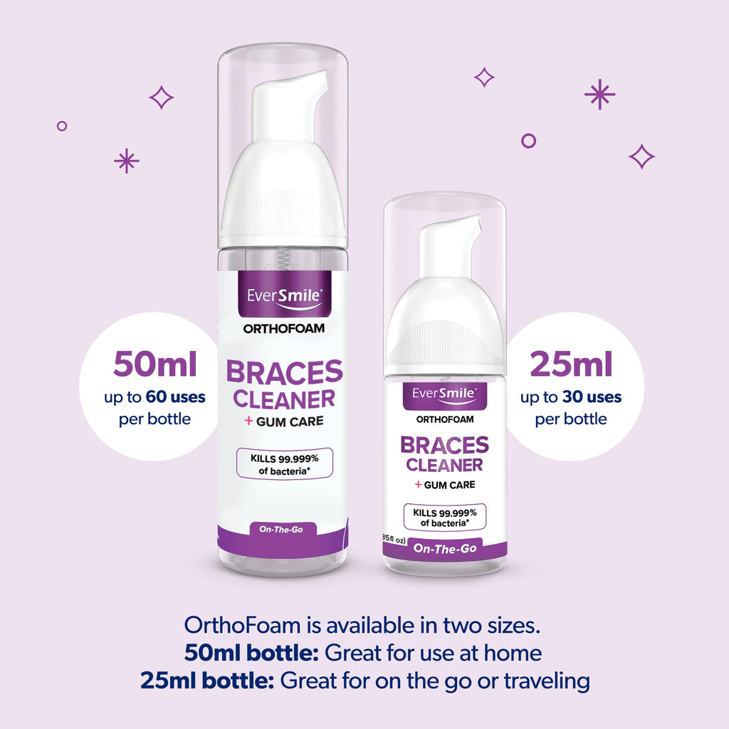 EverSmile OrthoFoam Braces Cleaner Travel Size 25ml 4-Pack