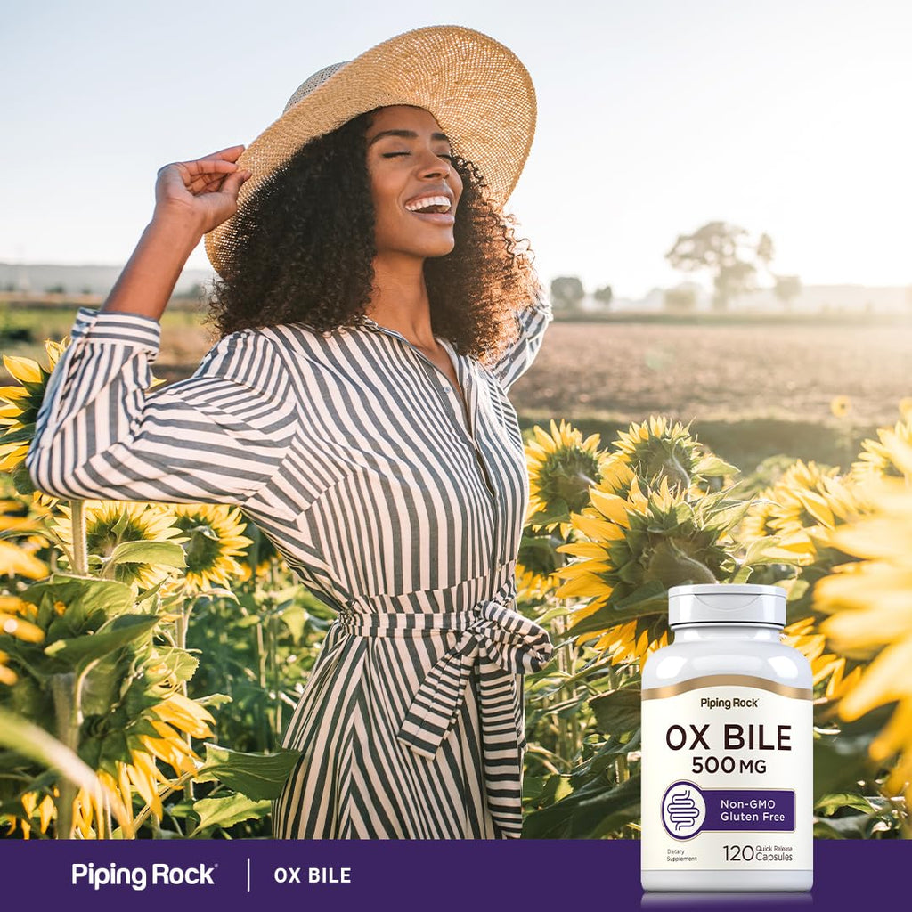 Piping Rock Ox Bile Supplement 500mg – 120 Capsules | Gluten Free & Non-GMO