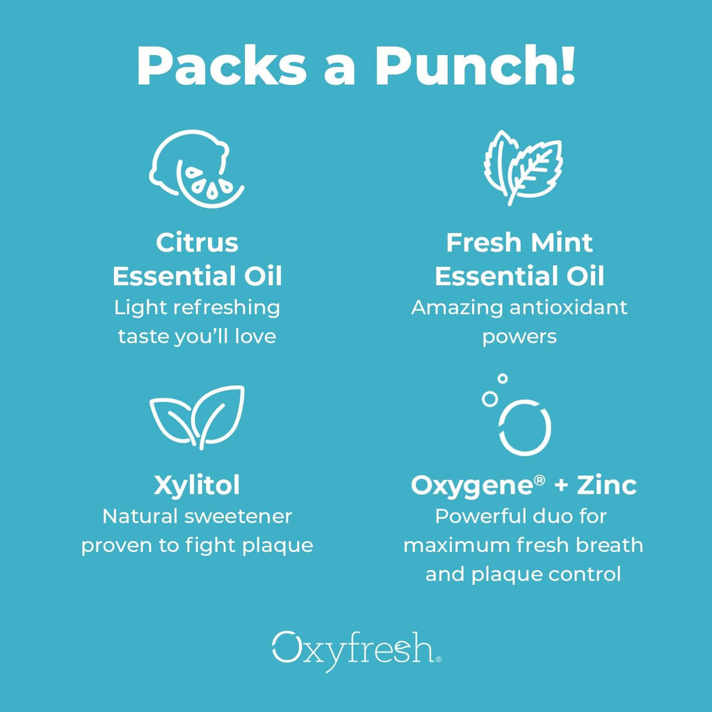 Oxyfresh Maximum Fresh Breath Lemon Mint Toothpaste - Clean Teeth & Fresh Breath - SLS & Fluoride Free - 5 oz
