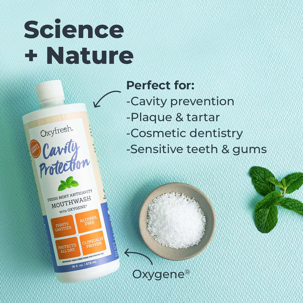 Oxyfresh Cavity Protection Fluoride Mouthwash – Non-Staining, Alcohol-Free (16 oz Pack of 2)