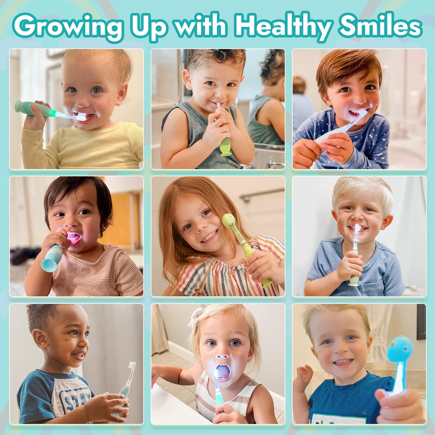 Papablic Debby Toddler Sonic Toothbrush 1-3 yrs - Dino Cover, LED Timer