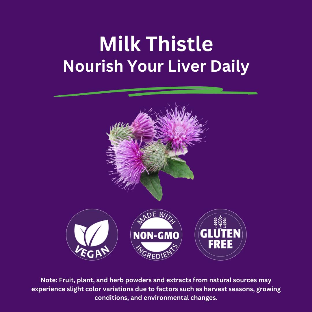 Paradise Herbs Milk Thistle – Active Whole Spectrum Extract, 120 Vegan Capsules