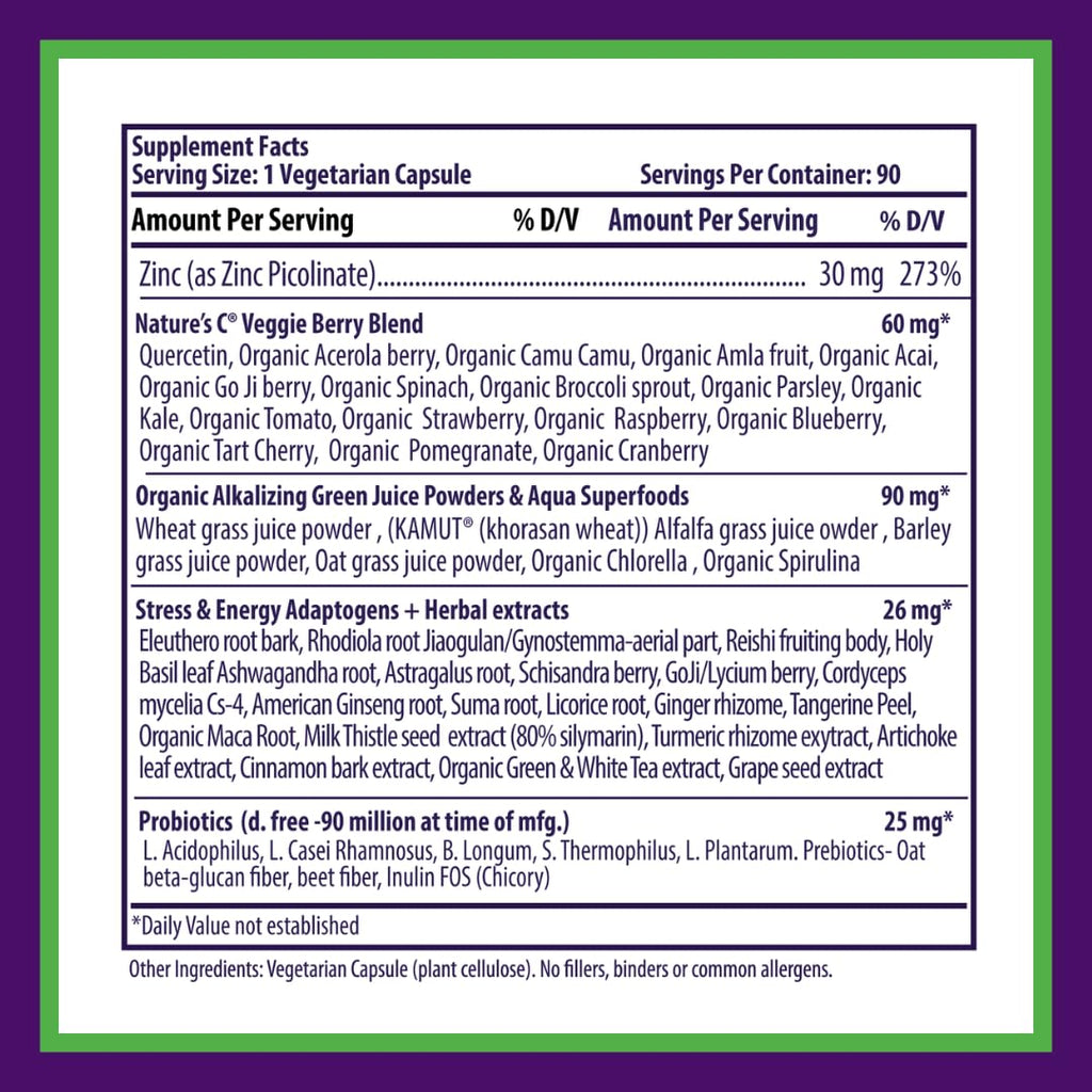 Paradise Herbs Zinc Picolinate with Natures C – Immune Support, 30 mg, 90 Capsules (Pack of 2) – Gluten Free, Non-GMO, Vegan