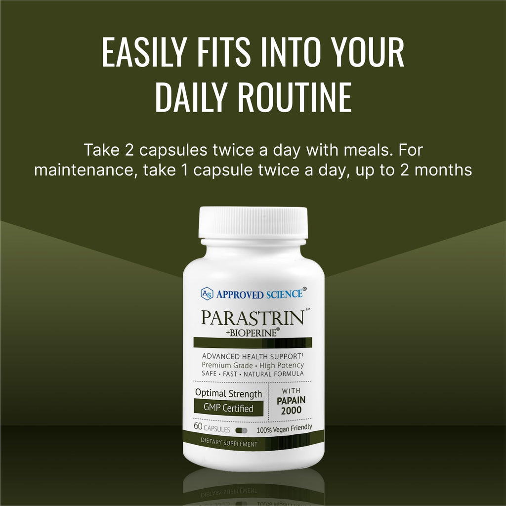 Approved Science Parastrin - 120 Capsules | Cleanse & Gut Health | Vegan