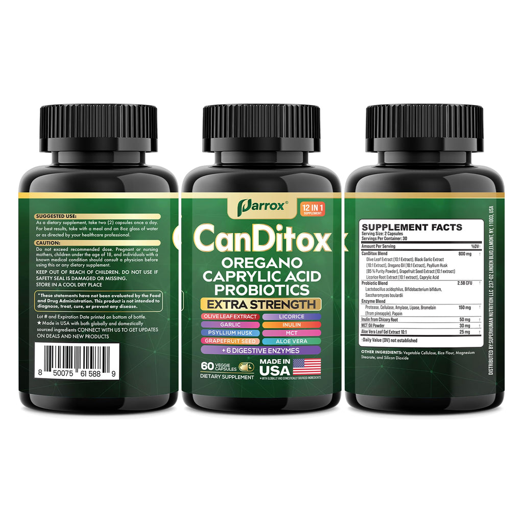 Parrox CanDitox Capsules - Botanical Digestive Support (2 Pack)