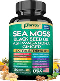 Parrox Sea Moss 16-in-1 Capsules – Sea Moss, Black Seed Oil & More (180 Caps)