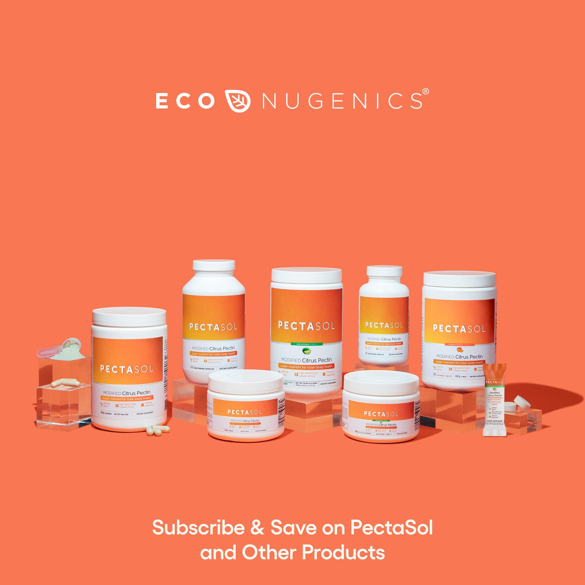 EcoNugenics PectaSol Modified Citrus Pectin – 90 Capsules for Immune & Total-Body Health