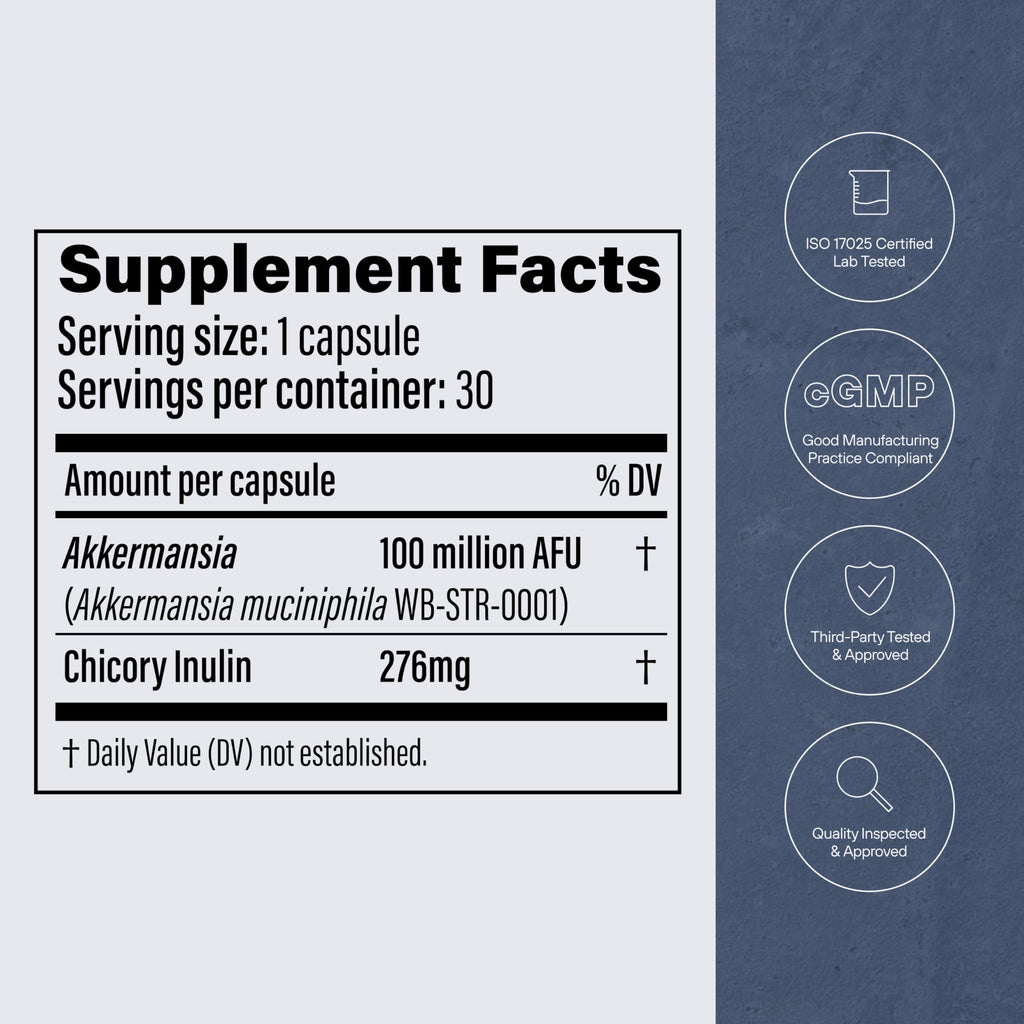 Pendulum Akkermansia Probiotic with Prebiotic Fiber – Delayed-Release Capsules | 100M AFU Live Strain for Gut Health & GLP-1 Support (90 Capsules)