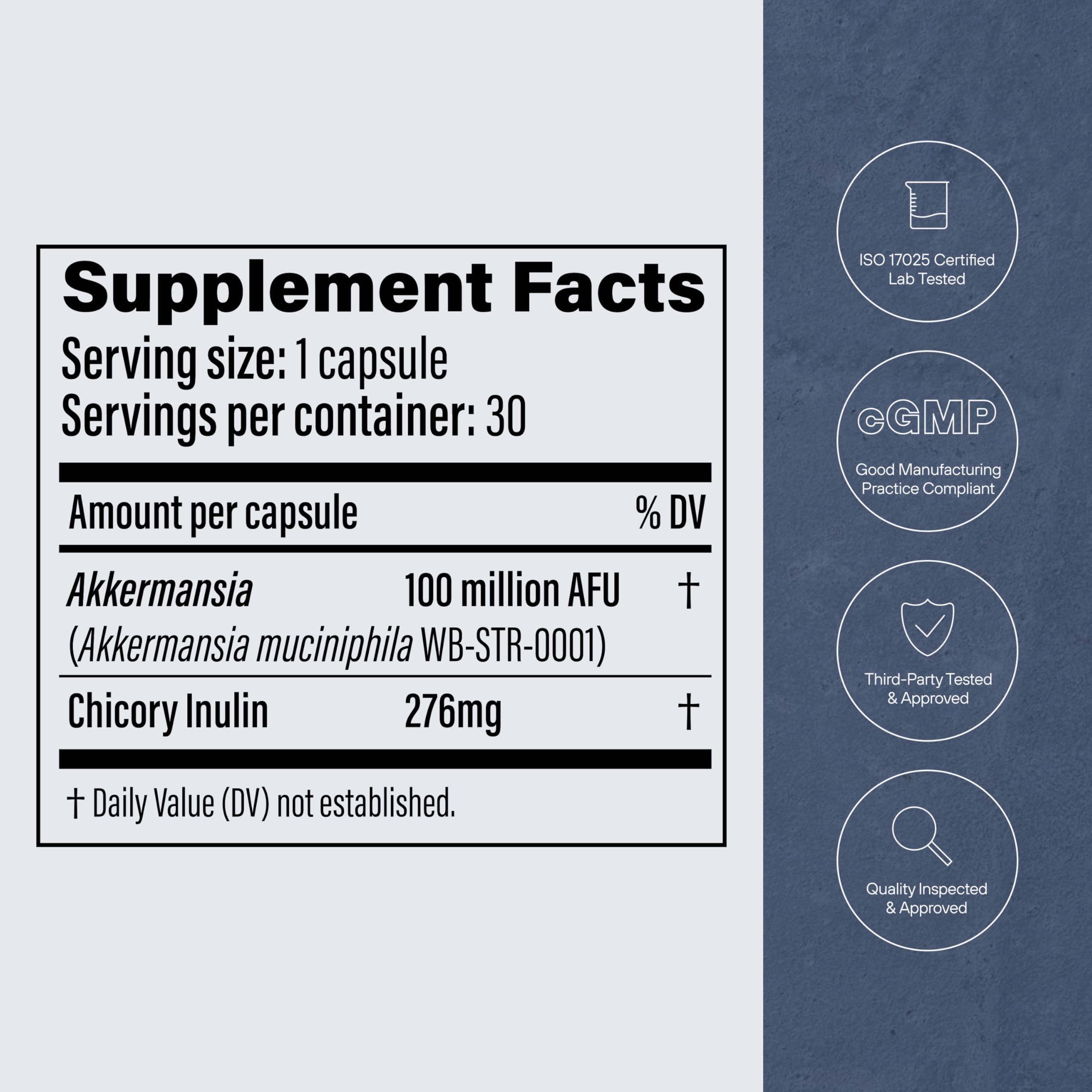 Pendulum Akkermansia Probiotic with Prebiotic Fiber – Delayed-Release Capsules | 100M AFU Live Strain for Gut Health & GLP-1 Support (90 Capsules)