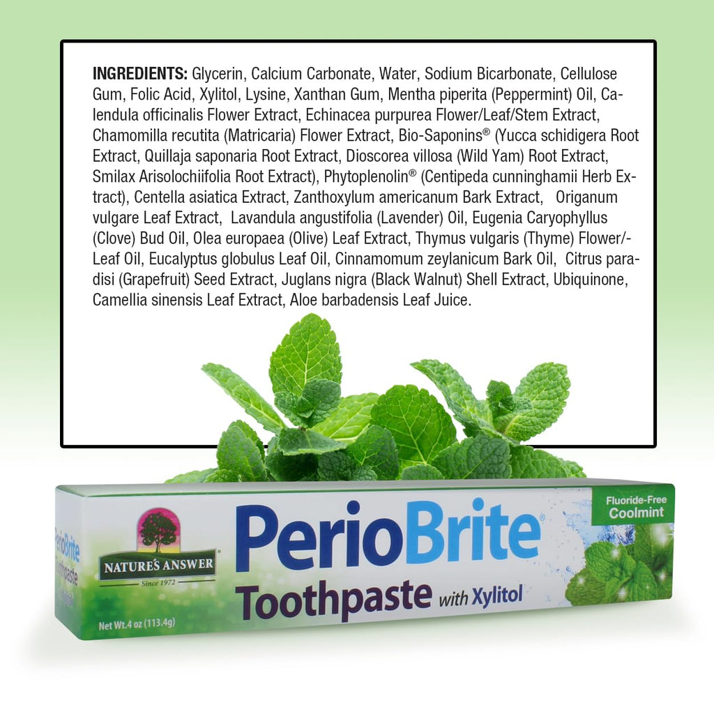 Nature's Answer PerioBrite Toothpaste Cool Mint Pack of 6 – For Sensitive Teeth | Whitens Teeth & Freshens Breath