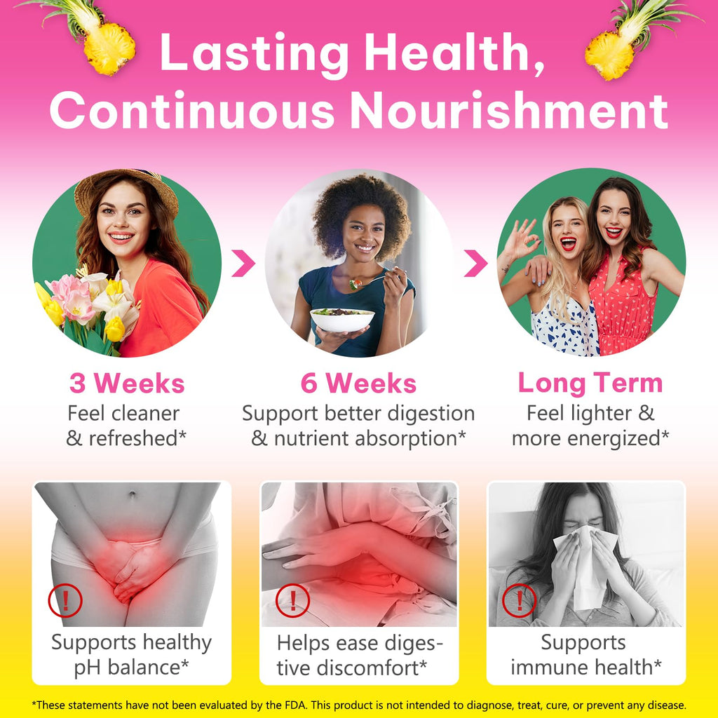 PH Balance for Women Gummies - Pineapple Probiotics for pH, Gut Health & Immunity (1 Pack)