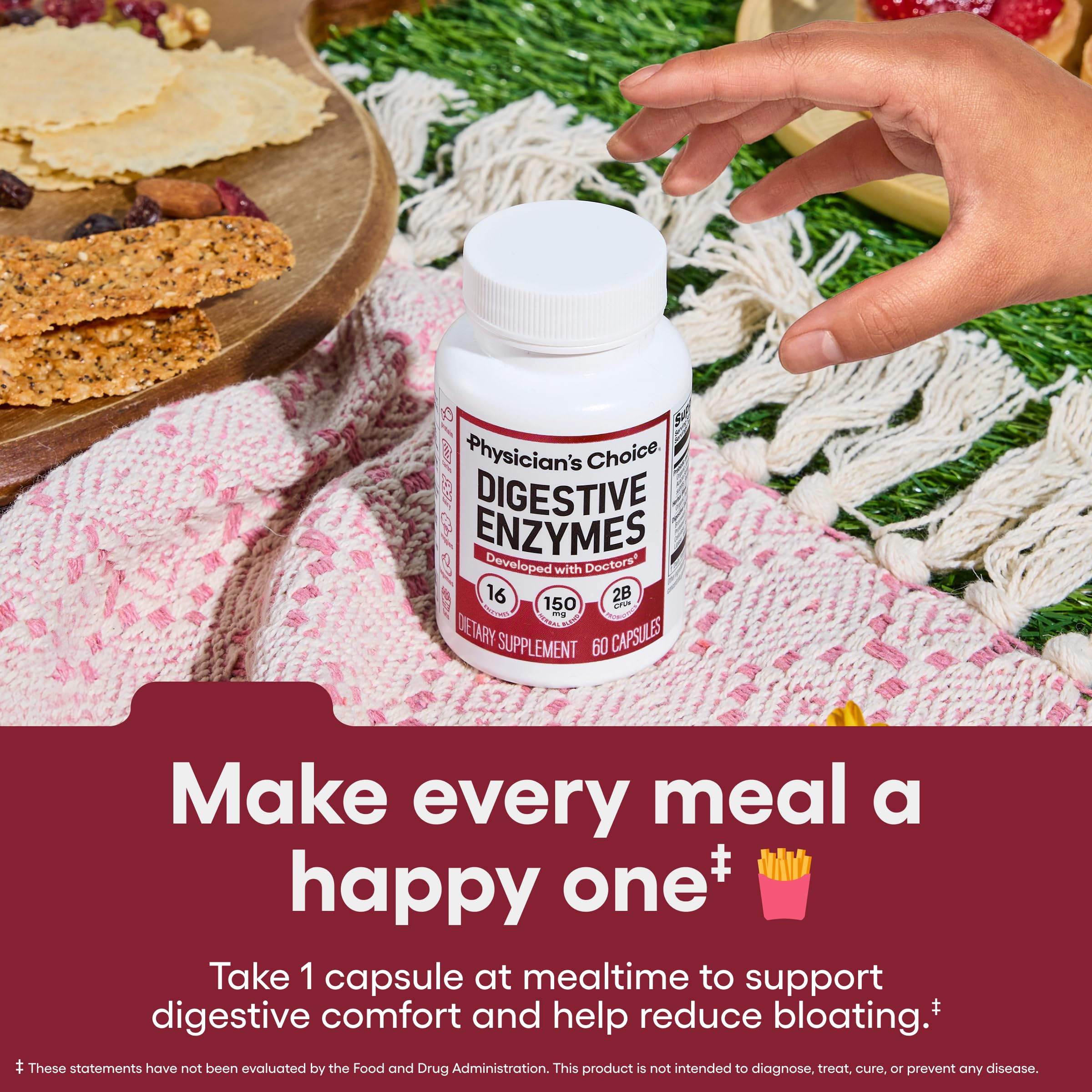 Physician's CHOICE Digestive Enzymes – 16 Enzymes with Organic Prebiotics & Probiotics (180 CT)