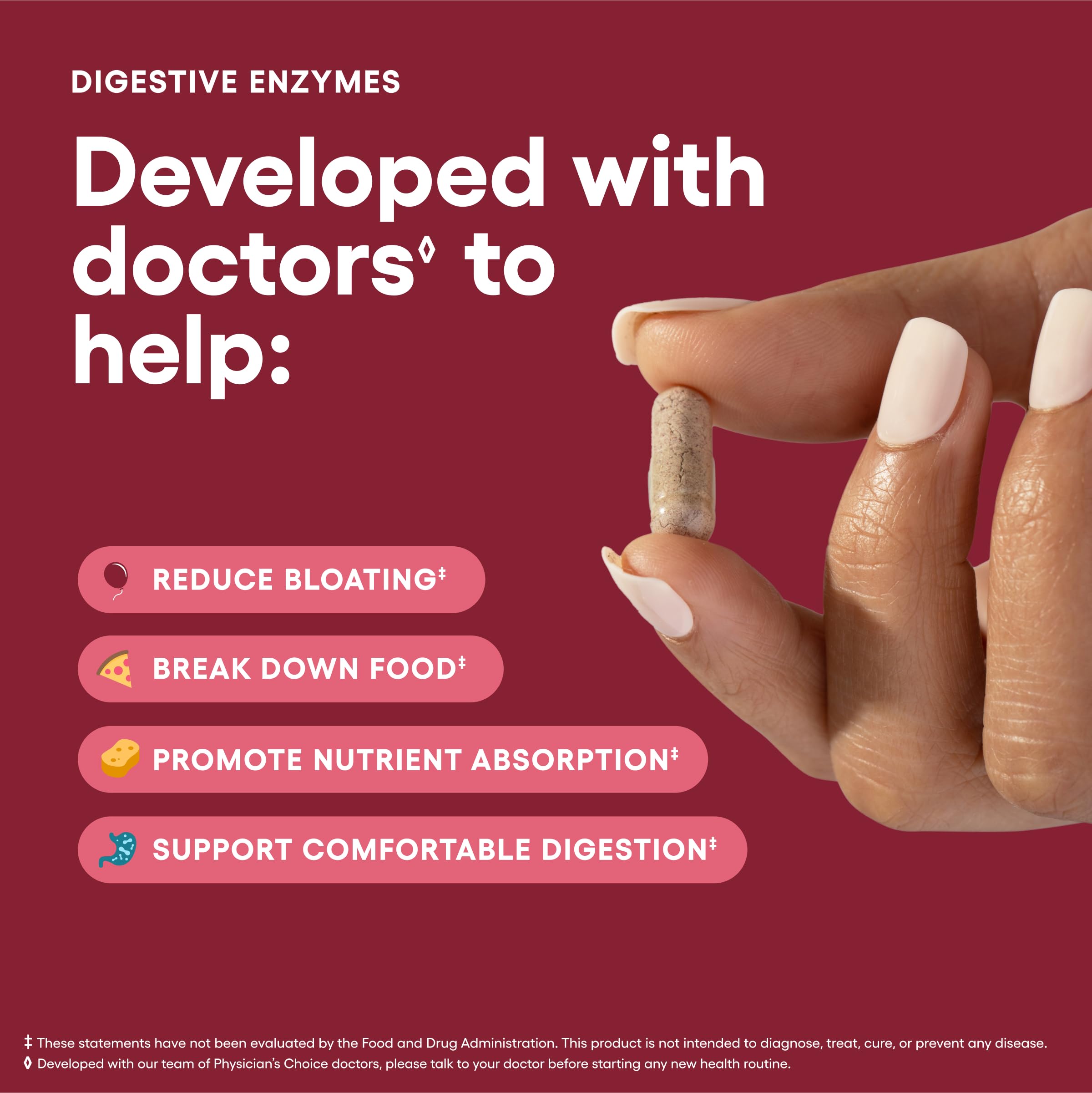 Physician's CHOICE Digestive Enzymes – 16 Enzymes with Organic Prebiotics & Probiotics (180 CT)