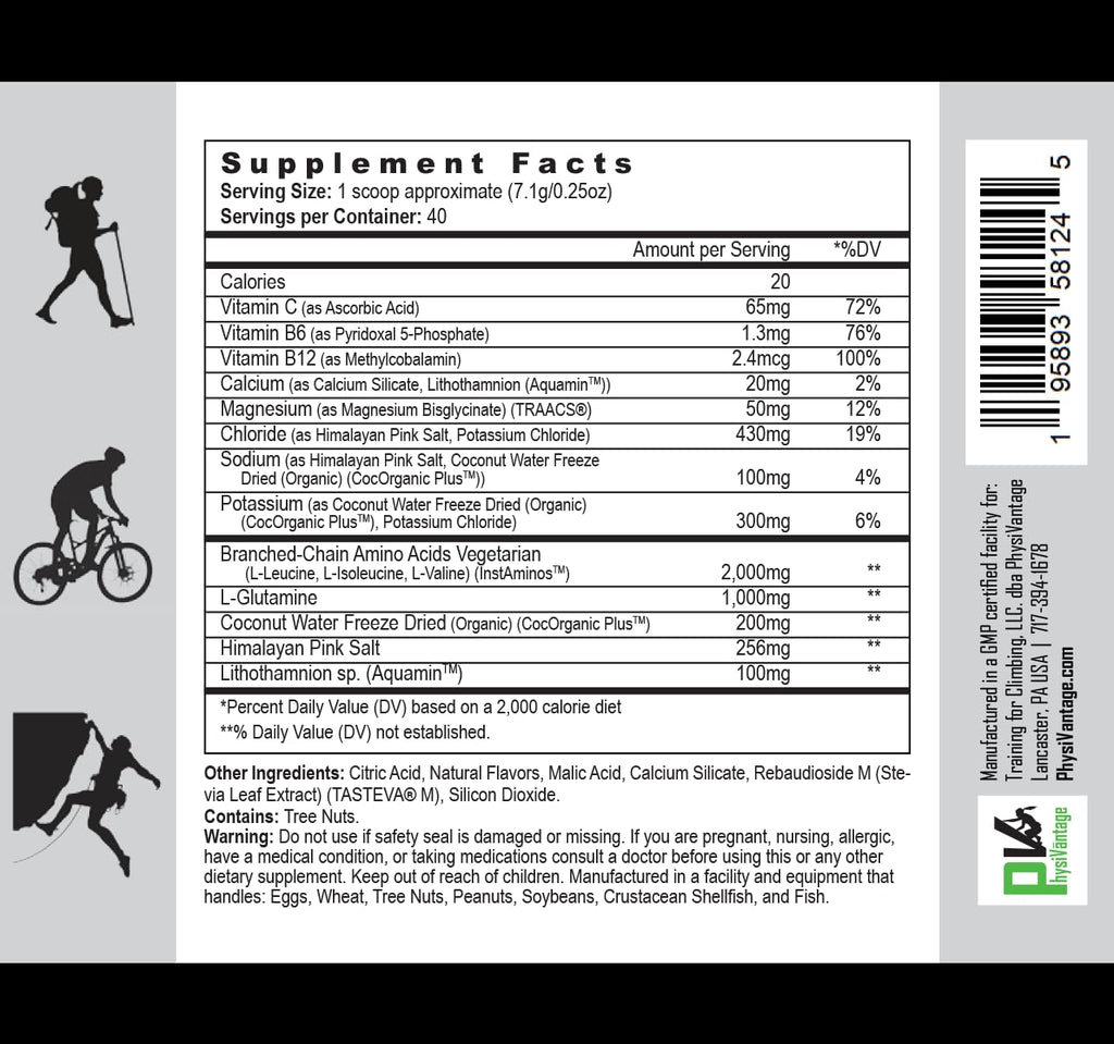 PhysiVantage Flow Electrolyte Powder with BCAAs - Sugar-Free Hydration & Muscle Recovery (Vegan, Keto) Raspberry Lemonade