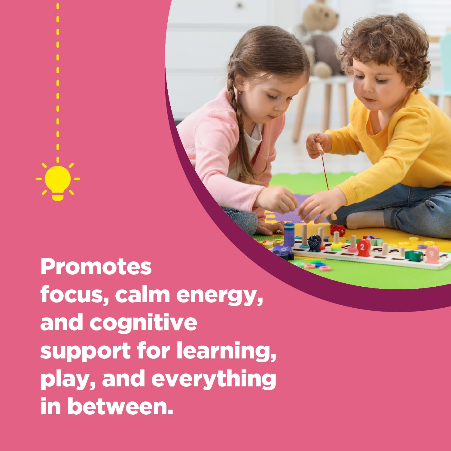 Phytoral Vegan Kids Focus Gummies - Brain Support for Children | Non-GMO & Gluten-Free | 60 Count