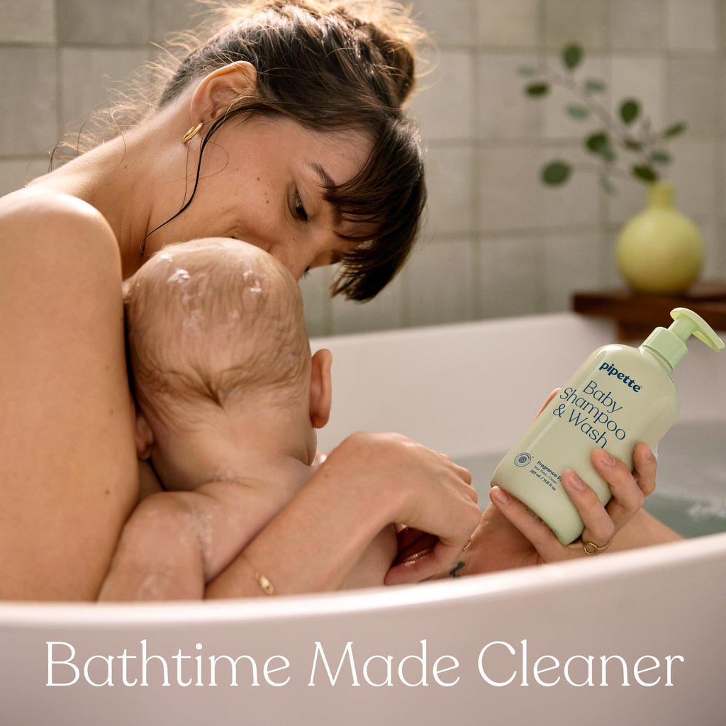 Pipette Fragrance Free Baby Wash & Lotion Duo – 2-Pack, Tear-Free & Hypoallergenic