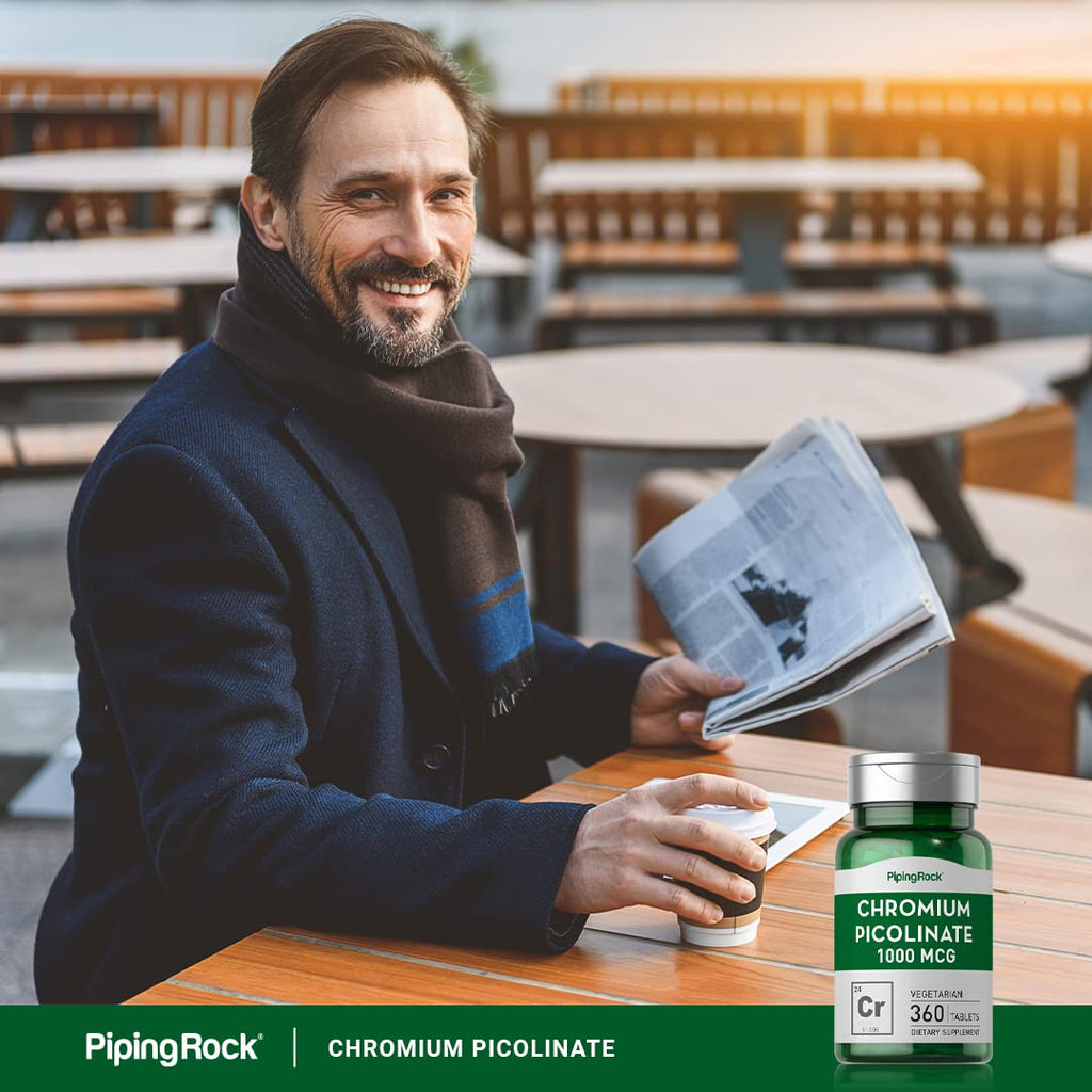 Piping Rock Chromium Picolinate 1000mcg – 360 Tablets | Vegetarian, Non-GMO, Gluten Free