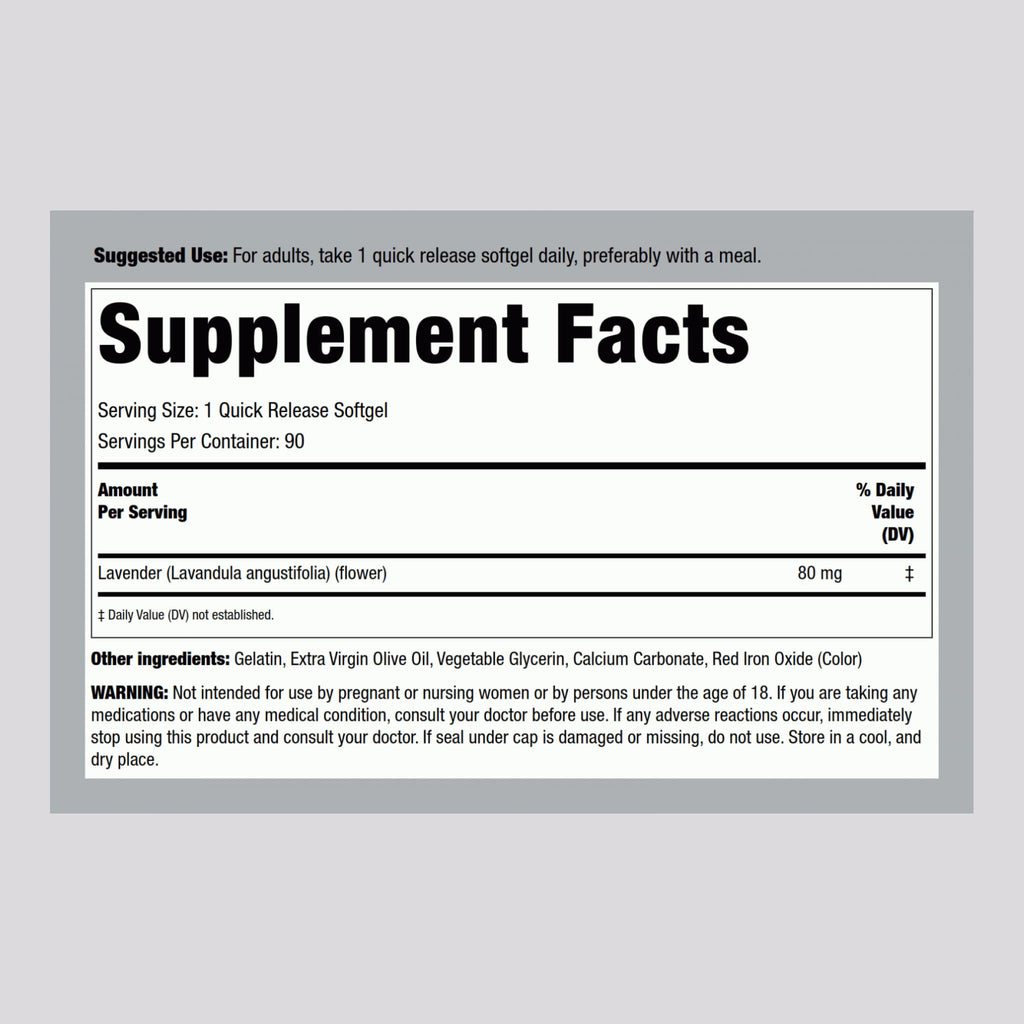 Piping Rock Lavender Calm Pills – 90 Softgels | Non-Drowsy, Non-GMO & Gluten Free