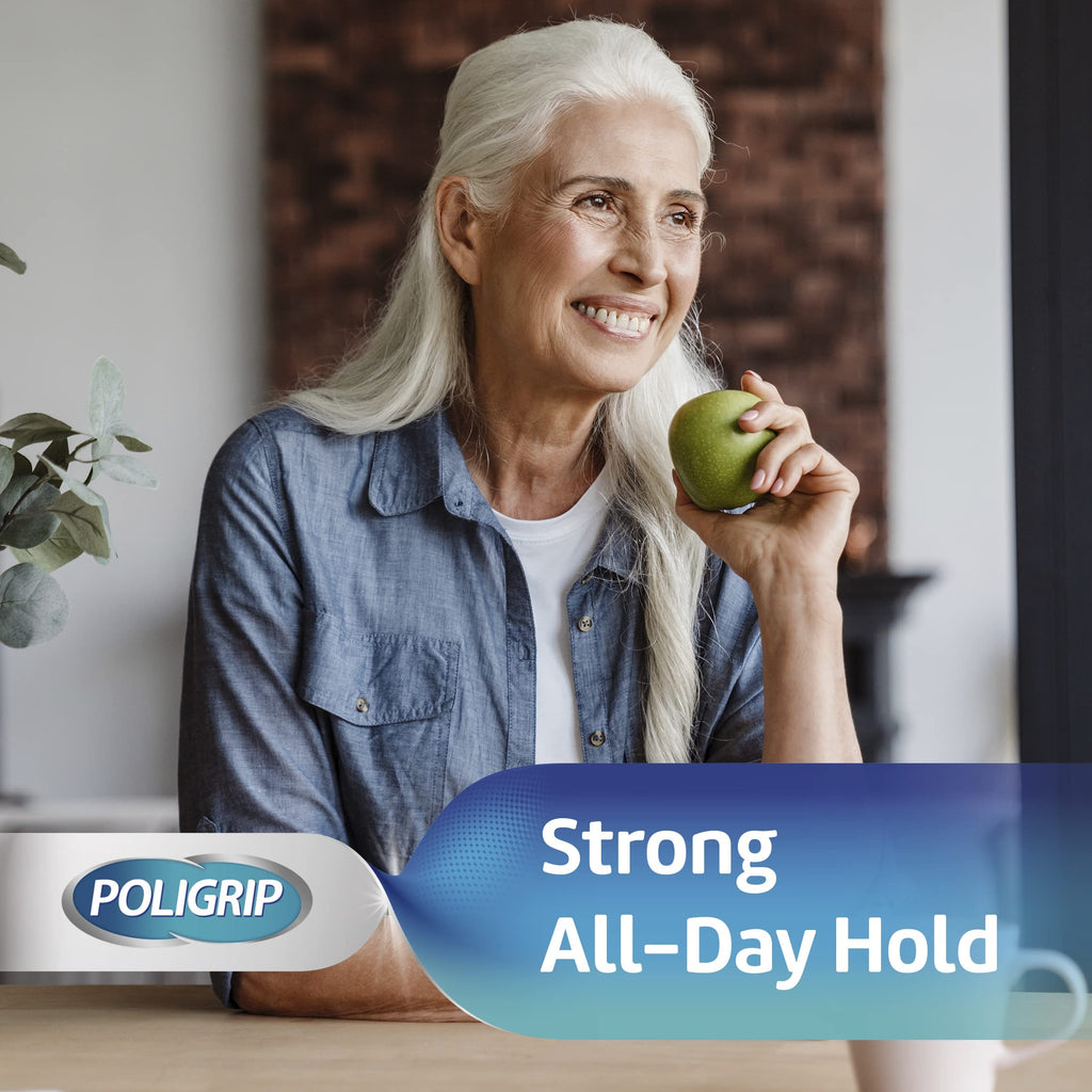 Poligrip Flavour Free Denture Adhesive Cream 40g – Strong All-Day Hold (Zinc-Free)